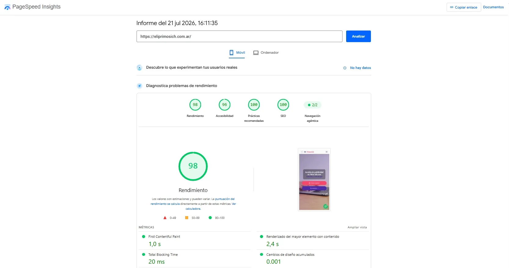 PageSpeed Eli Primosich